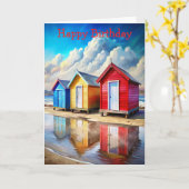 Carte Beach Huts (Fleur jaune)