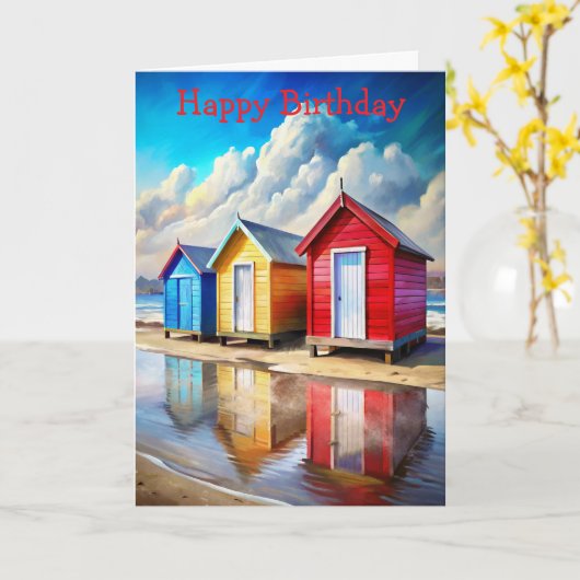 Carte Beach Huts (Fleur jaune)