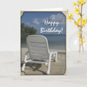 Carte Beach Lounge Joyeux anniversaire (Fleur jaune)