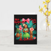 Carte Beach Mele Kalikimaka Hawaiian Tail Party Santa Tu (Fleur jaune)