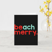 Carte Beach Merry Christmas  (Fleur jaune)