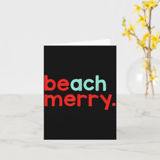 Carte Beach Merry Christmas (Fleur jaune)
