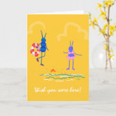 Carte beach party (Fleur jaune)