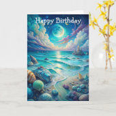 Carte Beach Scene (Fleur jaune)