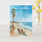 Carte Beach Scene (Fleur jaune)