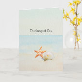 Carte Beach Tropical avec Starfish et Conch    (Fleur jaune)