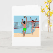 Carte Beach Volley-Ball Sur La Plage (Fleur jaune)