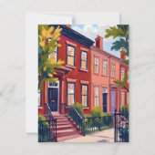Carte Beacon Street Boston Massachusetts Watercolor Card (Devant)