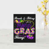 Carte Beads And Bling C'est un Mardi Gras Thing Holiday  (Fleur jaune)