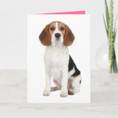 Carte Beagle Chien Chien Chien Chignon Bonjour penser à  (Devant)