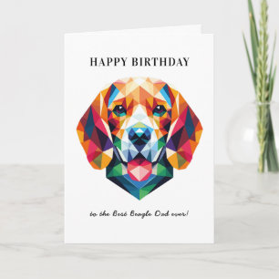 Carte Beagle Chien Papa Personnalisé Moderne Anniversair