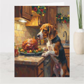 Carte Beagle Christmas Kitchen Counter Sniffer (Devant)