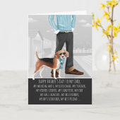 Carte Beagle de la Fête des pères de chien drôle (Fleur jaune)