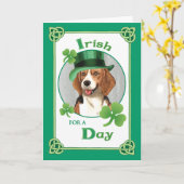 Carte Beagle de la Saint-Patrick (Fleur jaune)