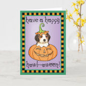 Carte Beagle d'Halloween (Fleur jaune)