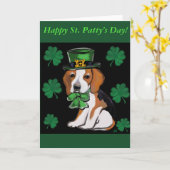 Carte Beagle Dog St. Patty (Fleur jaune)
