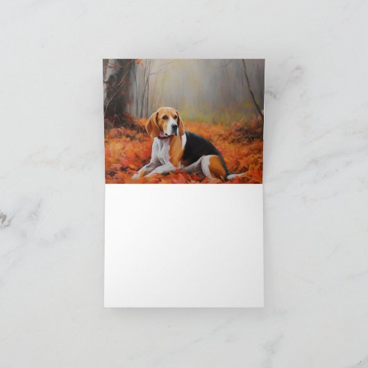 Carte Beagle en automne Leaves automne Inspire (Intérieur)