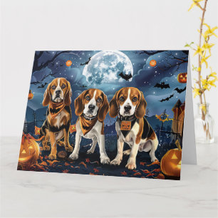 Carte Beagle Halloween Éffrayant