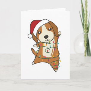 Carte Beagle Joyeux Noël Animaux d'hiver Chien