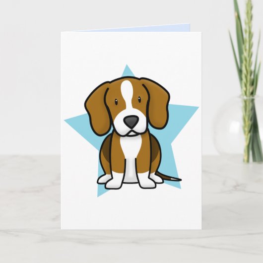 Carte Beagle Kawaii Star (Devant)