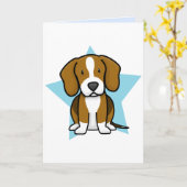 Carte Beagle Kawaii Star (Fleur jaune)