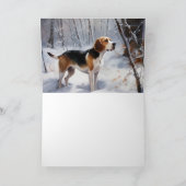 Carte Beagle Laisser Neige Noël (Intérieur)