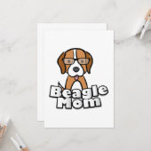 Carte Beagle Maman Amour Chien Fête des Mères Cadeau (Devant/Arrière en situation)