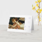 Carte Beagle Snoopy somnolent de rêves doux avec l'ours (Fleur jaune)