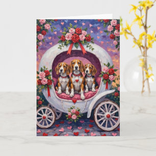 Carte Beagles Chien Saint-Valentin 