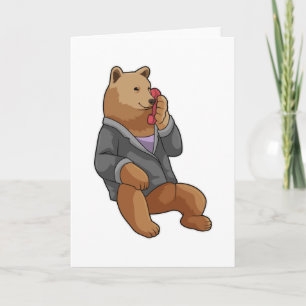 Carte Bear as Secretary with Phone
