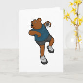 Carte Bear at Handball player with Handball (Fleur jaune)