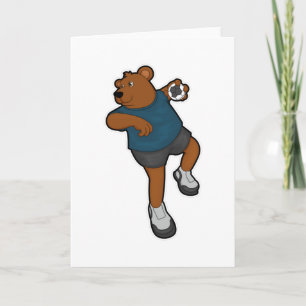 Carte Bear at Handball player with Handball