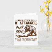 Carte Bear Attack Tip Play Dead Funny Camping Randonnée (Fleur jaune)