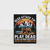 Carte Bear Attack Tip Play Dead Funny Camping Randonnée (Fleur jaune)