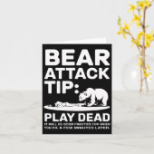 Carte Bear Attack Tip Play Dead Funny Camping Randonnées (Fleur jaune)