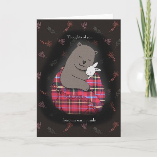 Carte Bear Bunny Love Couple Valentine Anniversaire mign (Devant)