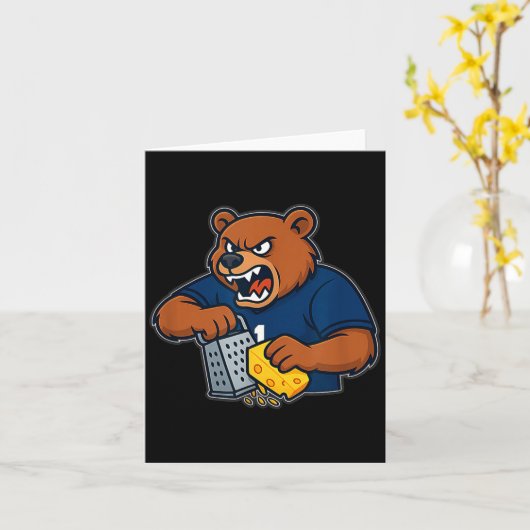 Carte Bear Grating Cheese Funny  (Fleur jaune)