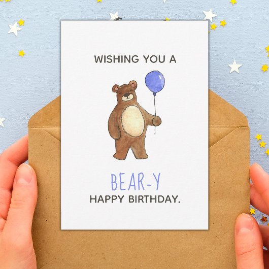 Carte Bear Happy Birthday Flat Card