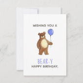 Carte Bear Happy Birthday Flat Card (Devant)