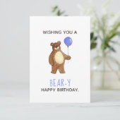 Carte Bear Happy Birthday Flat Card (Debout devant)