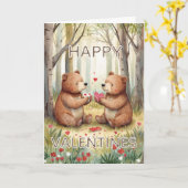 Carte Bear Happy Valentines  (Fleur jaune)