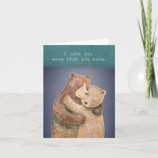 Carte Bear Hugging Grande Embrasse Je t'aime Anniversair (Devant)
