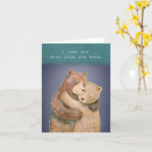 Carte Bear Hugging Grande Embrasse Je t'aime Anniversair (Fleur jaune)