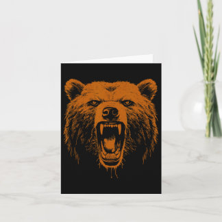 Carte Bear Orange Angry Grizzly Bear Camping Randonnée