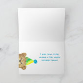 Carte Bear Wearing Cute Birthday (Intérieur)
