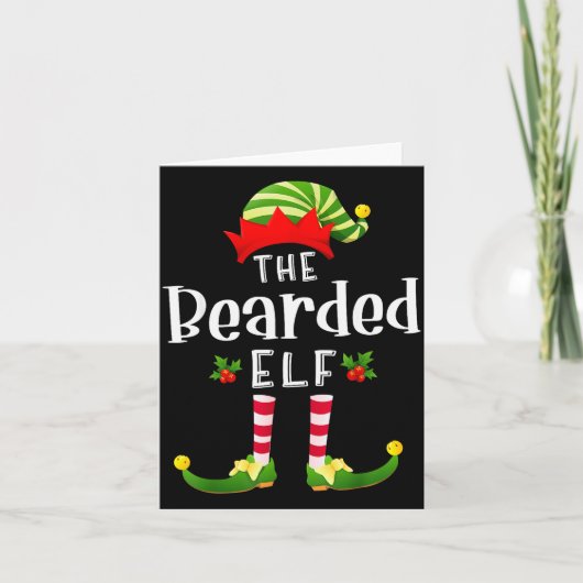Carte Bearded Christmas Elf Matching Pajama X-mas Party (Devant)