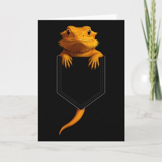 Carte Bearded Dragon Cket Cute Exotic Lizard Reptile Pet (Devant)