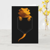 Carte Bearded Dragon Cket Cute Exotic Lizard Reptile Pet (Fleur jaune)