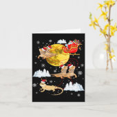 Carte Bearded Dragon Reindeer Christmas Pajama Santa Xma (Fleur jaune)