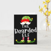 Carte Bearded Elf Group Christmas Funny Pajama Party (Fleur jaune)
